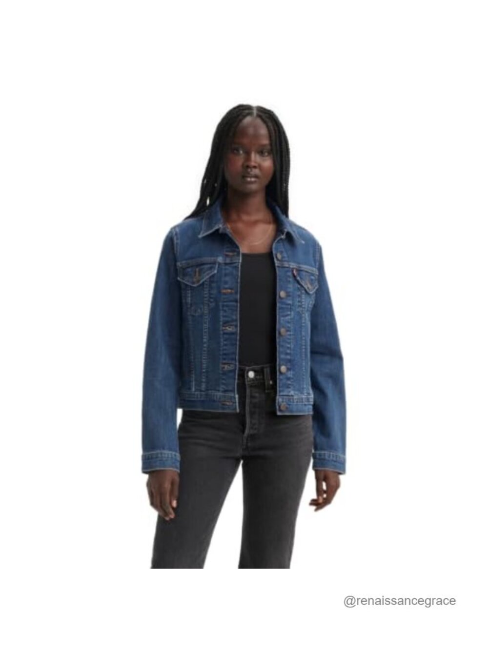 Classic Denim Trucker Jacket Cotton Blend Long Sleeve Button Casual